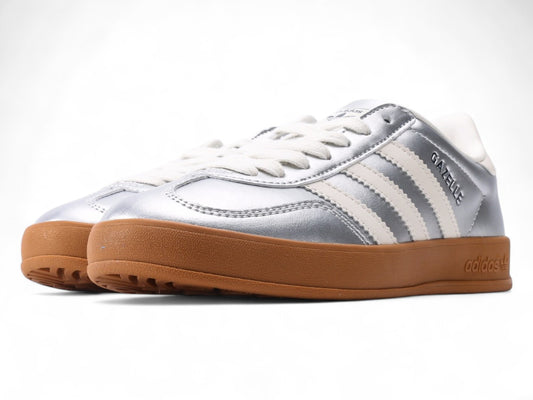 Adidas gazelle metallic silver