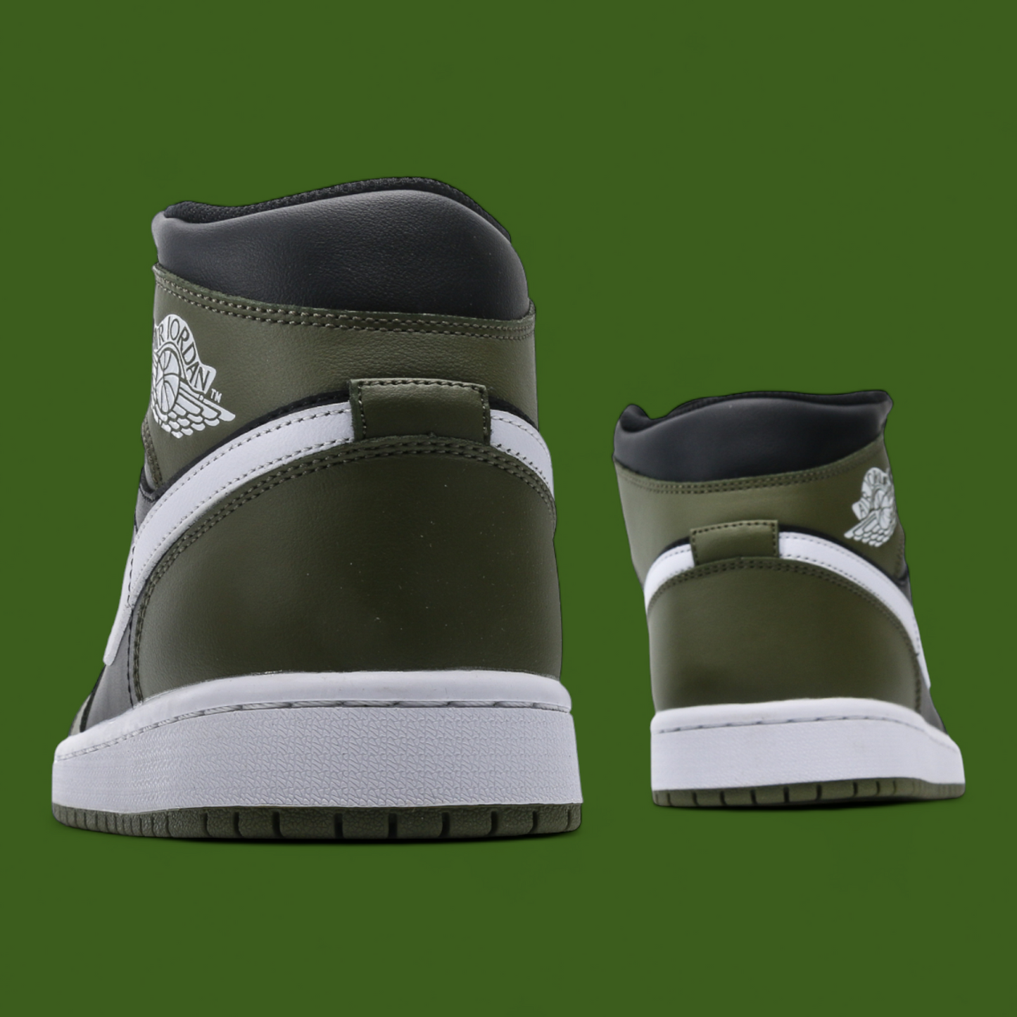 Jordan 1 Mid 'Black/Medium Olive/Sai