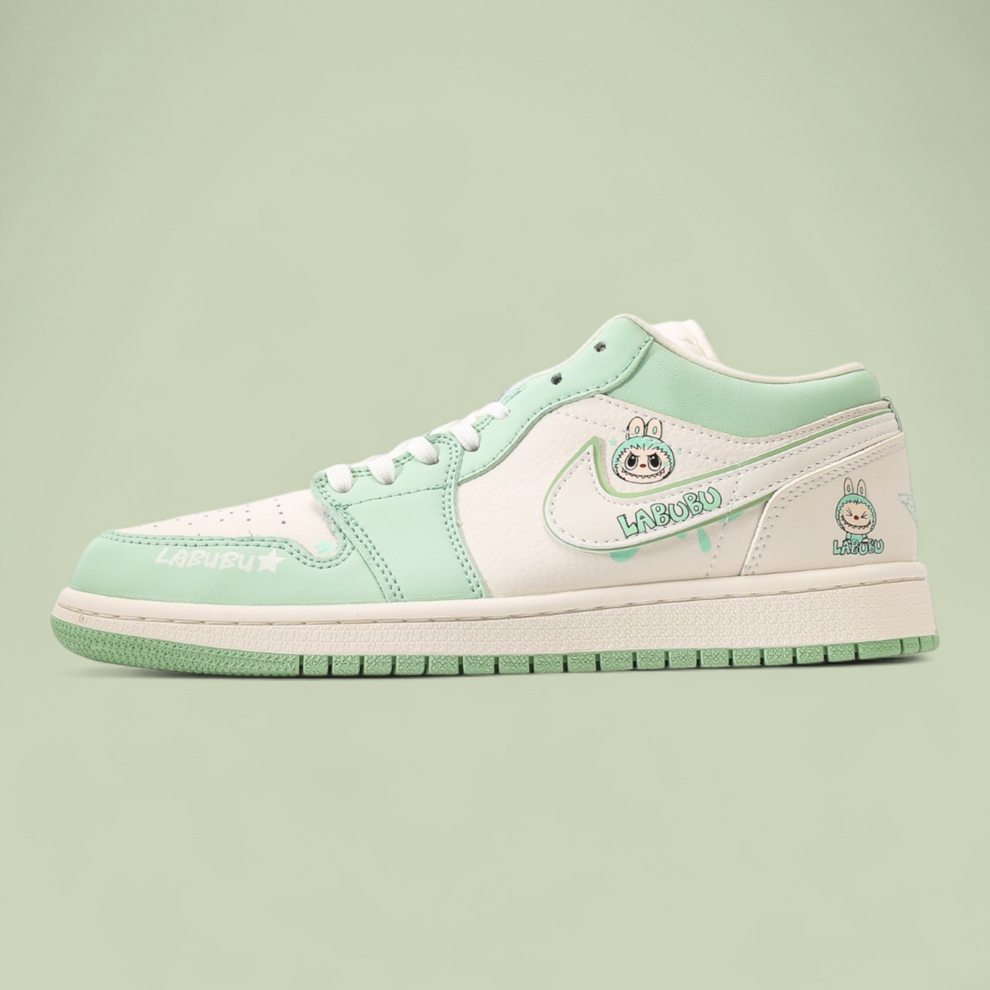 Air Jordan 1 Low GS "White/University Green "