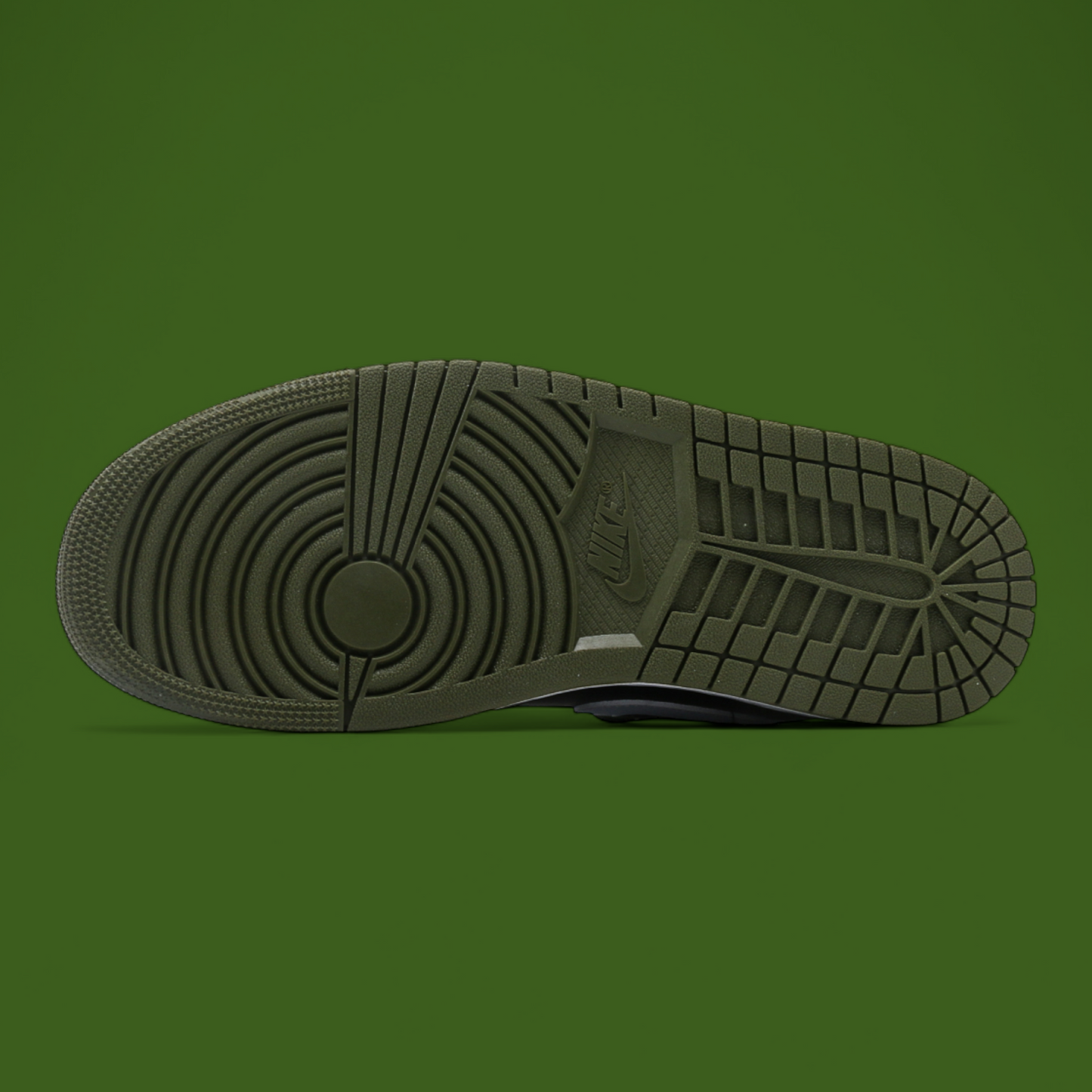 Jordan 1 Mid 'Black/Medium Olive/Sai