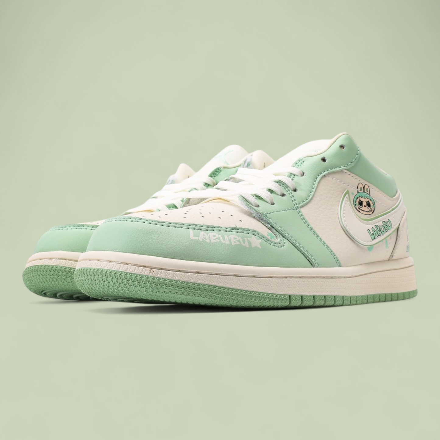 Air Jordan 1 Low GS "White/University Green "
