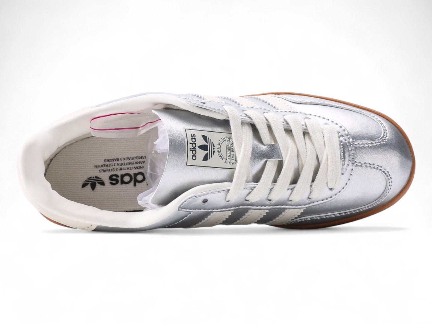 Adidas gazelle metallic silver