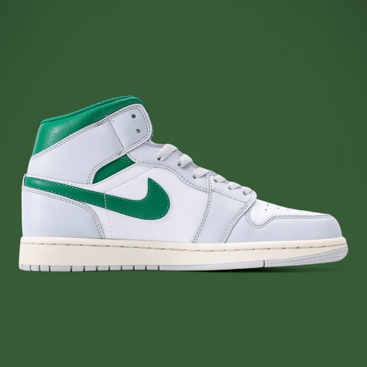 Air Jordan 1 Mid 'Summit White Lucky Green'