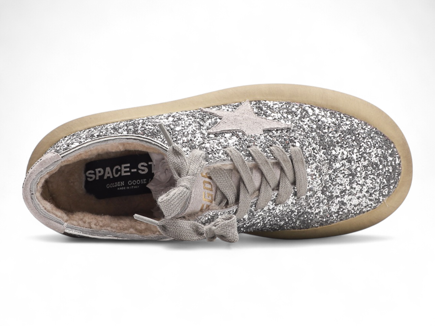 Golden Goose Space Star  silver glitter