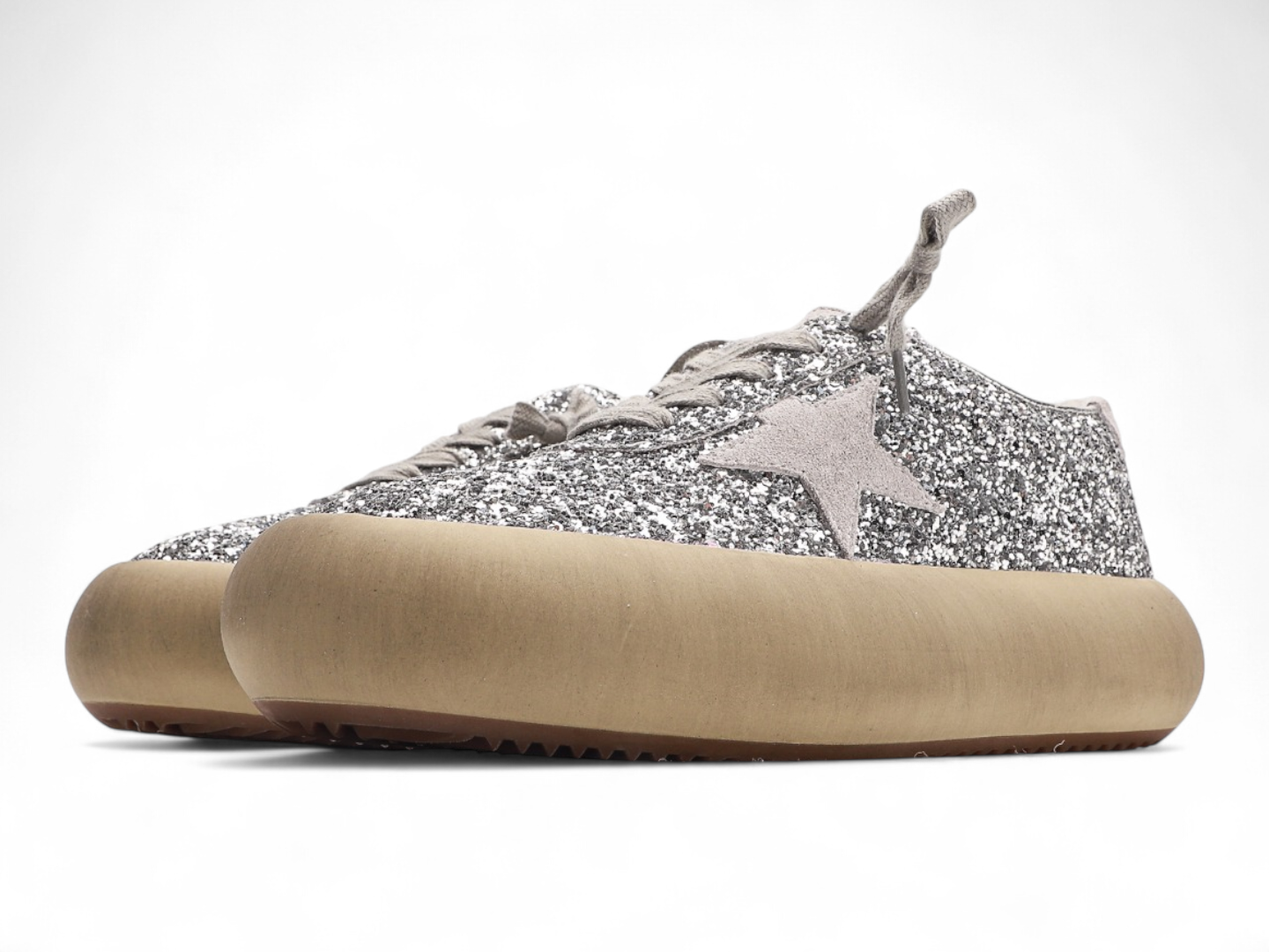 Golden Goose Space Star  silver glitter