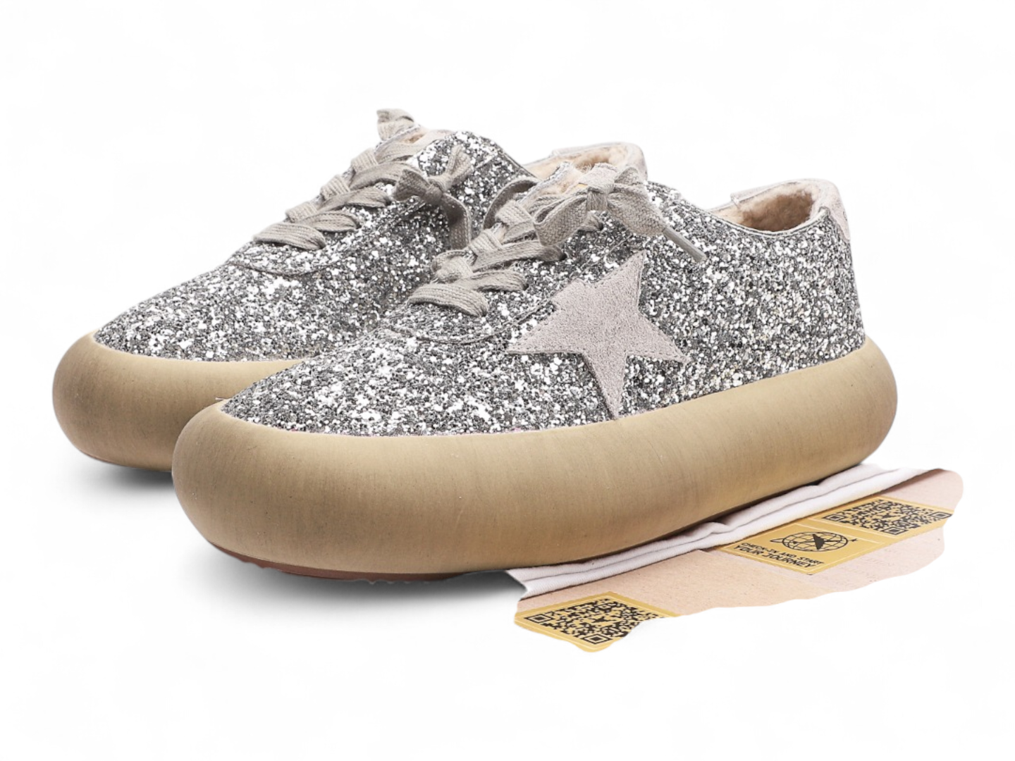 Golden Goose Space Star  silver glitter